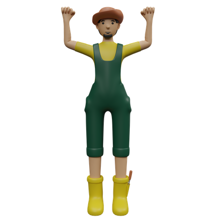 Happy farmer  3D Icon