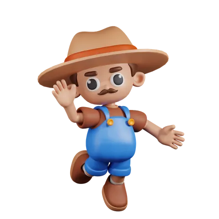 Happy Farmer  3D Illustration