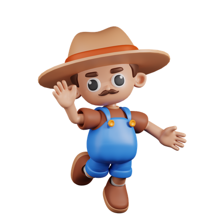 Happy Farmer  3D Illustration