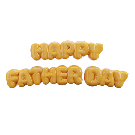 Happy Fathers Day Bubble Balloon Letters  3D Icon