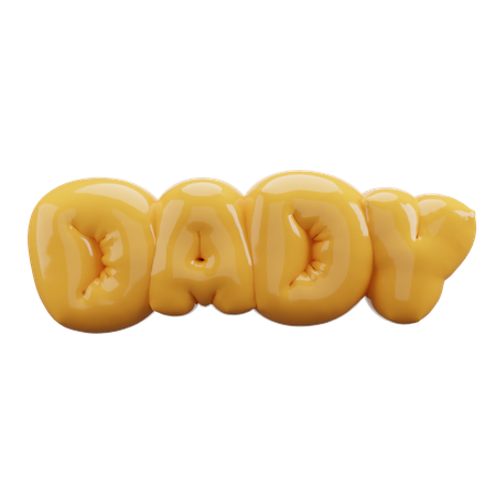 Happy Fathers Day Bubble Balloon Letters  3D Icon