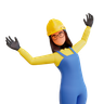 free 3d happy female construction worker 