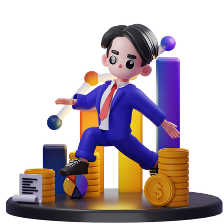 Happy Financial Advisor  3D Illustration