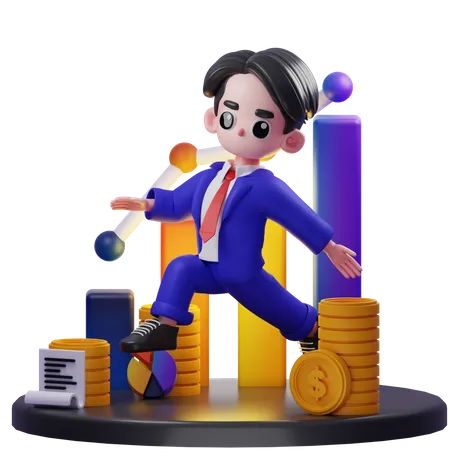 Happy Financial Advisor  3D Illustration