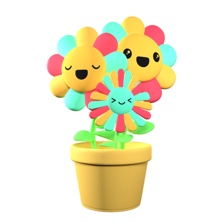 Happy Flower 3D Illustration