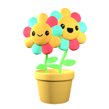 Happy Flower 3D Illustration