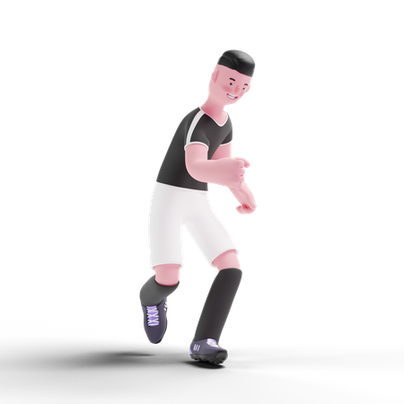 Happy Football Player  3D Illustration