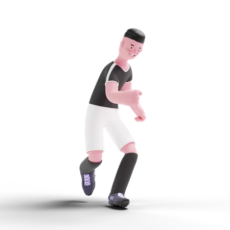Happy Football Player  3D Illustration