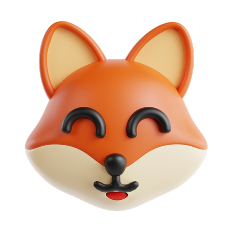 Happy Fox Emoji  3D Icon