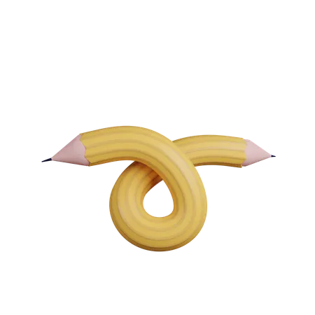 Happy Funny Pencil  3D Icon