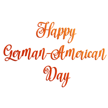 3 D Happy German American Day Text With Transparent Background 3D Icon