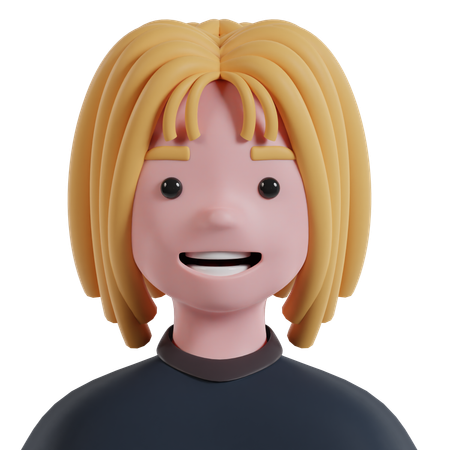 Happy Girl  3D Icon