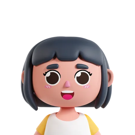 Happy Girl  3D Icon