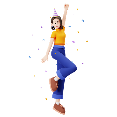 Happy girl  3D Illustration