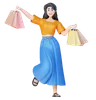 Happy Girl Holding Shopping Bag