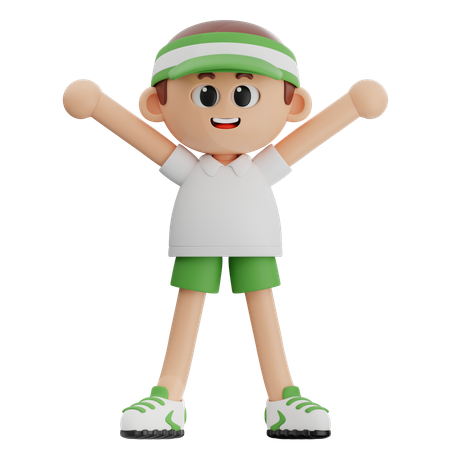 Happy Golf Player  3D Illustration