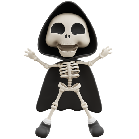 Happy Grim Reaper  3D Illustration