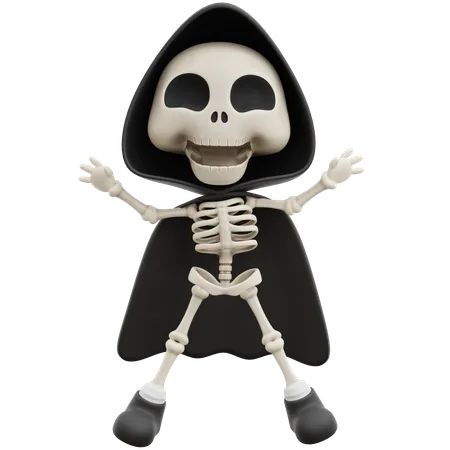 Happy Grim Reaper  3D Illustration