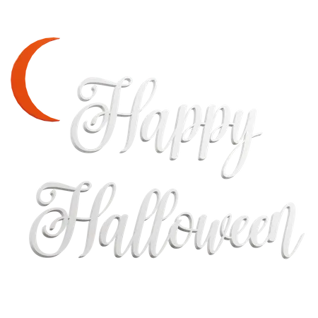 3 D Happy Halloween Text With Transparent Background 3D Icon