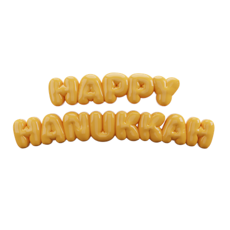 Happy Hanukkah Bubble Balloon Letters  3D Icon