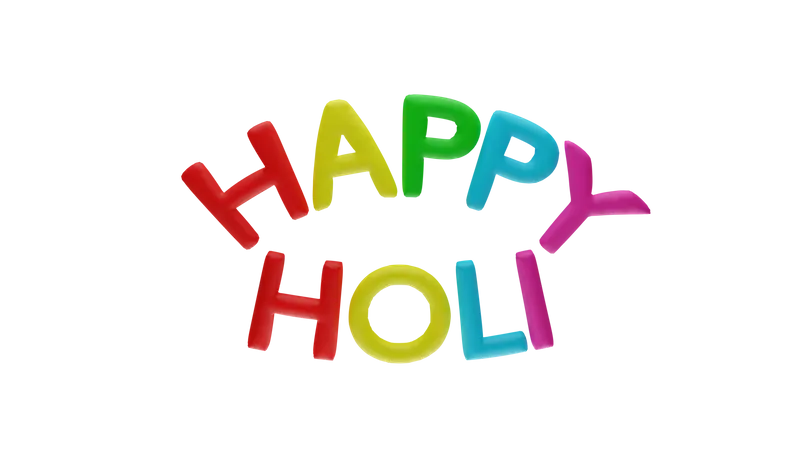 Happy Holi  3D Icon