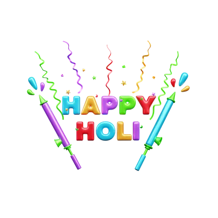 Happy Holi  3D Icon