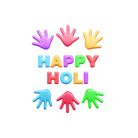 Happy Holi Greeting  3D Icon