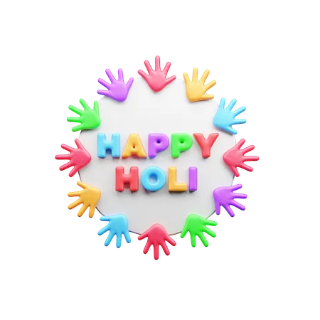 Happy Holi Greeting  3D Icon