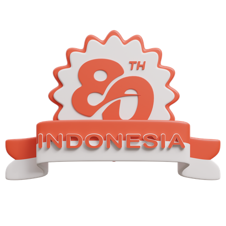 Happy Indonesia Independence Day  3D Icon