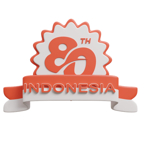 Happy Indonesia Independence Day  3D Icon