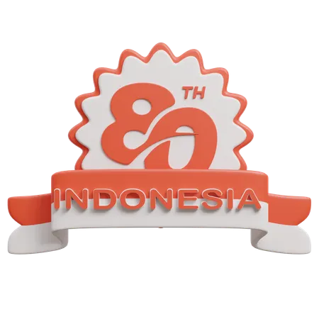 Happy Indonesia Independence Day  3D Icon