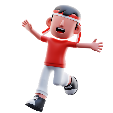 Happy Indonesian Kid  3D Icon