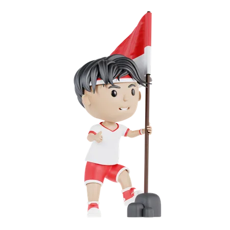3 D Cute Character Indonesian Independence Day 3D Illustration