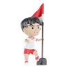 Happy Indonesian man holding indonesian flag