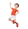 Happy Indonesian man jumping