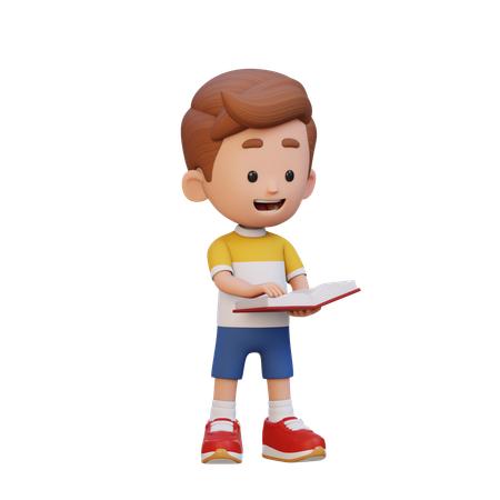 Happy Kid Reading Book  3D Icon