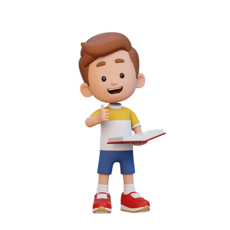 Happy Kid Reading Book  3D Icon