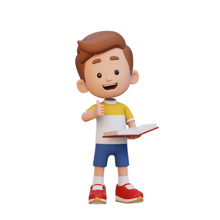 Happy Kid Reading Book  3D Icon