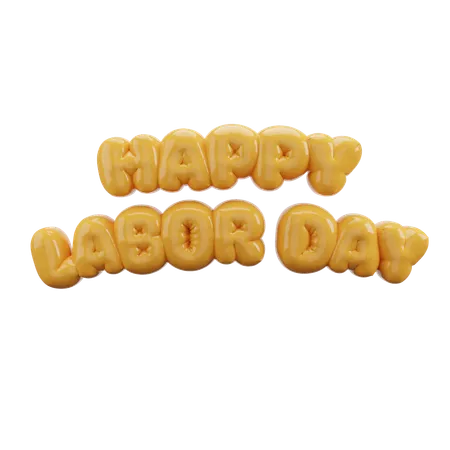 Happy Labor Day Bubble Balloon Letters  3D Icon