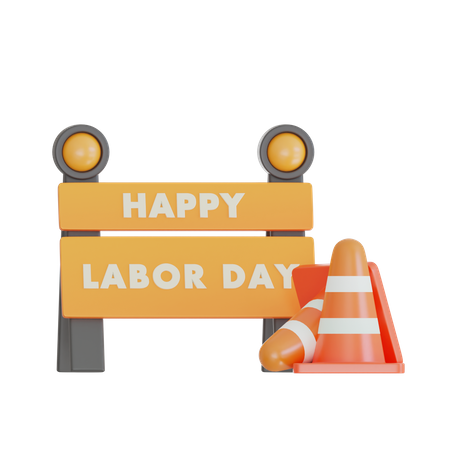 Happy Labor Day Sign  3D Icon