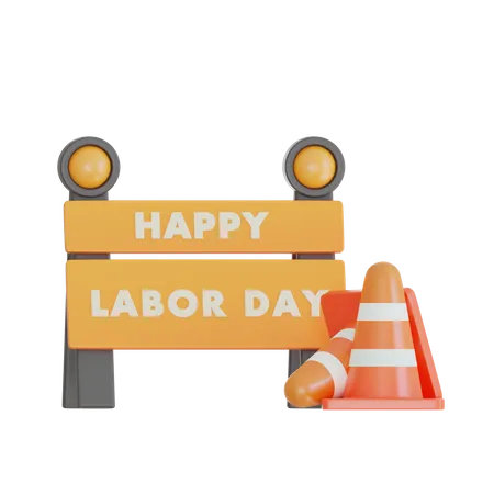 Happy Labor Day Sign  3D Icon