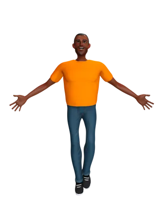 Happy Man 3D Illustration