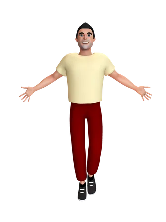 Happy Man 3D Illustration