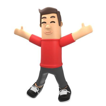 Happy man  3D Illustration