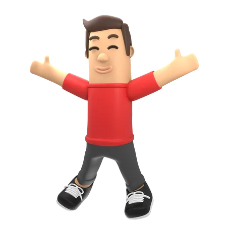 Happy man  3D Illustration