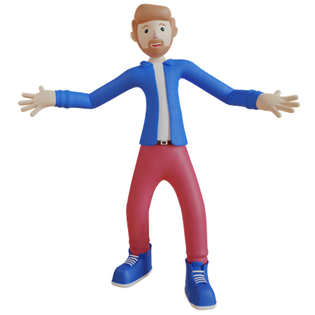 Happy Man  3D Illustration