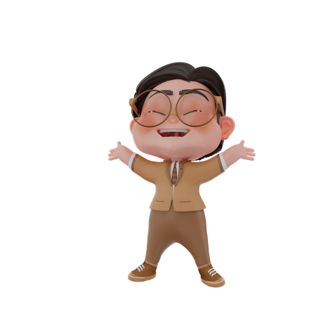 Happy man 3D Illustration