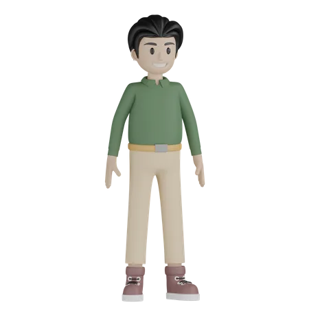 Happy man giving standing pose  3D Illustration