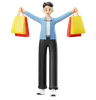 Happy Man Holding Shopping Bags