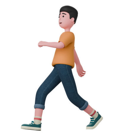 Happy Man Is Walking  3D Icon